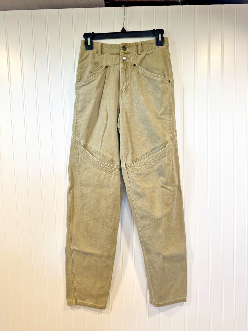 Liz Wear Jeans Womens 4, Khaki Vintage 90s Utility Jeans, Knee Pockets, y2k